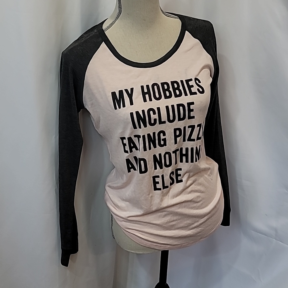FREE* NWT URBAN HERITAGE Pizza Graphic Long Sleeve Baseball Shirt